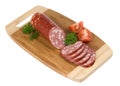 Salami sausage slices Royalty Free Stock Photo
