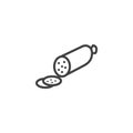 Salami sausages sliced line icon Royalty Free Stock Photo