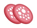 Salami slice vector illustration.