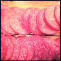 Salami Slices Close Up Royalty Free Stock Photo