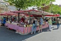 Salami, smoked meat and cheese stall at the farmer\'s market