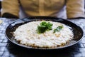 Salami and vegetables risotto