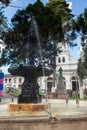 Antique fountain at the central square of Salamina built by the German firm Kissing and Holman in 1889 Royalty Free Stock Photo