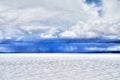 Salar de Uyuni Bolivia salt desert and cloudy sky 2 Royalty Free Stock Photo