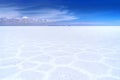 Salar de Uyuni Bolivia salt desert and blue sky Royalty Free Stock Photo