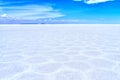 Salar de Uyuni Bolivia salt desert and clear blue sky Royalty Free Stock Photo