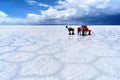 Salar de Uyuni Bolivia salt desert - lonely man