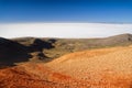 Salar de Uyuni from colored mountains