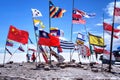 Salar de Uyuni Bolivia salt desert - national flags