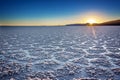 Salar de Uyuni Uyuni salt flats at sunset, Potosi, Bolivia Royalty Free Stock Photo