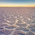 Salar de Uyuni Uyuni salt flats at sunset, Potosi Bolivia, South America Royalty Free Stock Photo