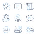 Salary, Approved and Integrity icons set. Update data, Text message and Car service signs. Vector Royalty Free Stock Photo