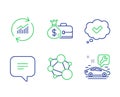 Salary, Approved and Integrity icons set. Update data, Text message and Car service signs. Vector Royalty Free Stock Photo