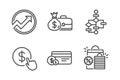 Salary, Block diagram and Audit icons set. Buy currency, Payment method and Shopping bags signs. Vector