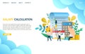 Salary calculation vector website landing page design template