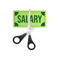 Salary cut green image. Business concept. Business icon. Flat design Royalty Free Stock Photo