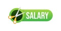 Salary cut green image. Business concept. Business icon. Flat design. Royalty Free Stock Photo