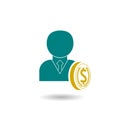 Salary employees icon with shadow