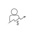 salary increase line icon. Element of bankig icon for mobile concept and web apps. Thin line salary increase icon can be used for