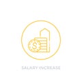 Salary increase, raise vector icon, linear Royalty Free Stock Photo