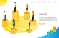 Salary wage landing page website vector template