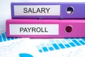 Salary Payroll. Binder data finance report business with graph analysis in office Royalty Free Stock Photo