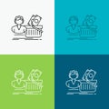 Salary, Shopping, basket, shopping, female Icon Over Various Background. Line style design, designed for web and app. Eps 10 Royalty Free Stock Photo