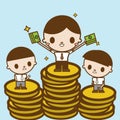 Salary variation. Business concept cartoon illustration Royalty Free Stock Photo