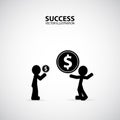 Salary variation. Silhouette Graphic Design. Success Concept. Royalty Free Stock Photo