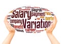 Salary variation word cloud hand sphere concept Royalty Free Stock Photo