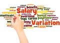 Salary variation word cloud hand writing concept Royalty Free Stock Photo