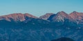 Salatin, Skriniarky, Spalena, Pachola and Banikov in Western Tatras mountains from Velky Choc hill in Chocske vrchy mountains in