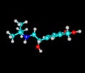 Salbutamol molecule on black