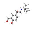 Salbutamol molecule on white