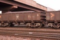 Saldanha,South Africa, Railway trucks full of iron ore.