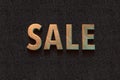 Saldi, italian word for sale,3d golden Word, alphabet, 3d illustration, grey background Royalty Free Stock Photo