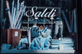 SALDI shop window in Milan Royalty Free Stock Photo
