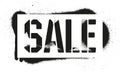 Stencil SALE inscription. Black graffiti print on white background. Vector design street art