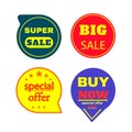 Stickers discount badges Royalty Free Stock Photo