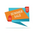 Sale abstract vector origami banner - special offer 50% off. Royalty Free Stock Photo