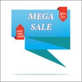 Sale abstract vector origami banner - special offer 50% off. Royalty Free Stock Photo