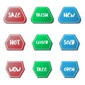 Sale advertise badge sticker label set