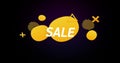 Sale advertisement in colourful bubbles against retro background 4k Royalty Free Stock Photo