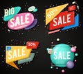 Sale advertising banner layout special big offer concept sticker set vector illustration Royalty Free Stock Photo