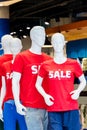 Sale advertising in a fashion clothing store