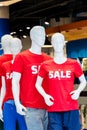 Sale advertising in a fashion clothing store