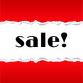 Sale background with red torn paper texture Royalty Free Stock Photo