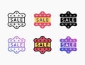 Sale Badge icon set with different styles Royalty Free Stock Photo