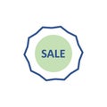 sale badge vector color line icon. for info graphics, websites, mobile and print media Royalty Free Stock Photo
