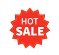 Sale badges. Hot sale banners, price tags. Red starburst stickers. Vector illustration Royalty Free Stock Photo